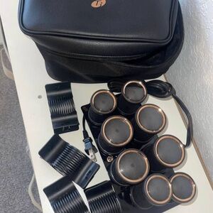 T3 Black and Gold Hair Rollers Set